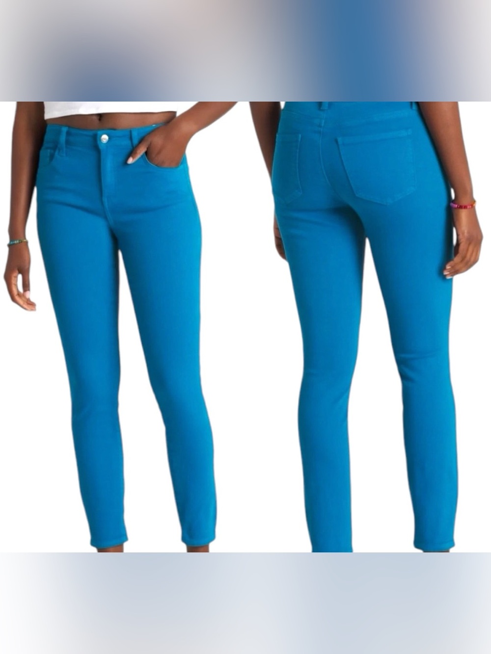 Pistola Womens Jennifer Oslo Skinny Jeans Belize Blue Pockets Stretch 28